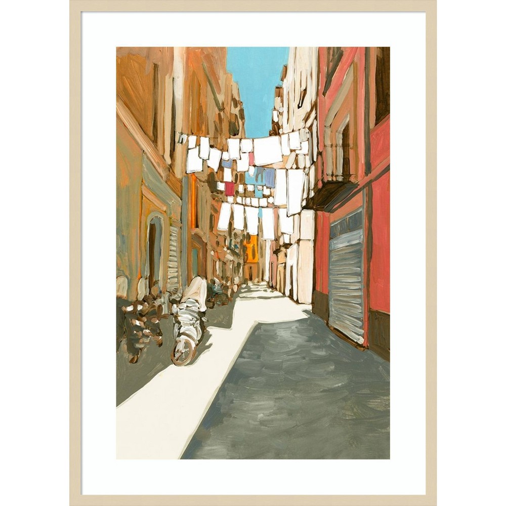 Photos - Other Decoration Amanti Art 30"x41" Summer in Naples by Errico and Slyp Wood Framed Wall Art Print: Modern Lithograph, Hardwood Frame, Wire M