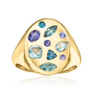 Ross-Simons 1.27 ct. t.w. Multi-Gemstone Ring in 18kt Gold Over Sterling - 1 of 4