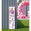 HomeRoots 36" Pink And White Solid Wood New Baby Porch Sign - 2 of 4