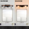 27" Rustic 4-Light Vanity Light, Industrial Bathroom Wall Sconce with Glass Shades and Wood Accent, Modern Farmhouse Lighting Fixture (No Bulbs) - 4 of 4