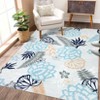 Modern Flower Printed Area Rug, Imitation Cashmere Polyester, Washable, Non-Slip, Foldable for Hallway, Kitchen, Entryway & Office - 4 of 4