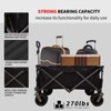 RISOKEYS Collapsible Folding Wagon Cart,225Lbs Capacity with Adjustable Handle and All-Terrain Wheels for Beach,Camping,Shopping - 4 of 4