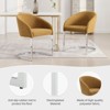 Bekrvio Boucle Dining Chairs with Barrel Back - Mid Century Modern Accent Arm Chairs with Chrome U-Shaped Base -Kitchen/Living Room - 3 of 4