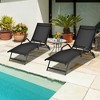 Tangkula 2PCS Outdoor Patio Chaise Reclining Lounge Chairs  w/ 5-Position Adjust Backrest - 3 of 4