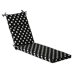 Outdoor Chaise Lounge Cushion - Black/White Polka Dot, Black White