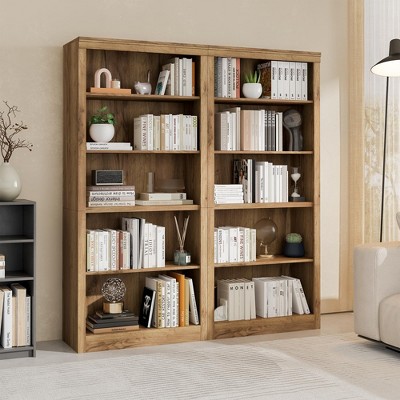 71" Tall Bookshelf, 5-Tiers Bookcase and Bookshelf, Wooden Open Storage Shelves with Anti-Tip Design, Book Shelf for Bedroom, Living Room and Office