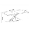 TiramisuBest CLEARWATER RECT SLD TOP Table with Dark Oak for Dining Tables - 4 of 4