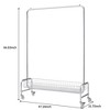QingMoon Heavy Duty Garment Rack with Wheels, Collapsible Clothes Hanging Rack with Basket for Laundry, Storage, and Organizing - 4 of 4