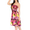 LA LEELA Women's Tube Dress Top Midi Boho One Size Neon Pink Island View - 2 of 4