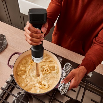 Black Cordless Variable Speed Hand Blender with Stainless Steel Shaft