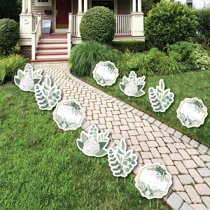 Big Dot of Happiness Boho Botanical - Lawn Decorations - Outdoor Greenery Party Yard Decorations - 10 Piece - 1 of 4
