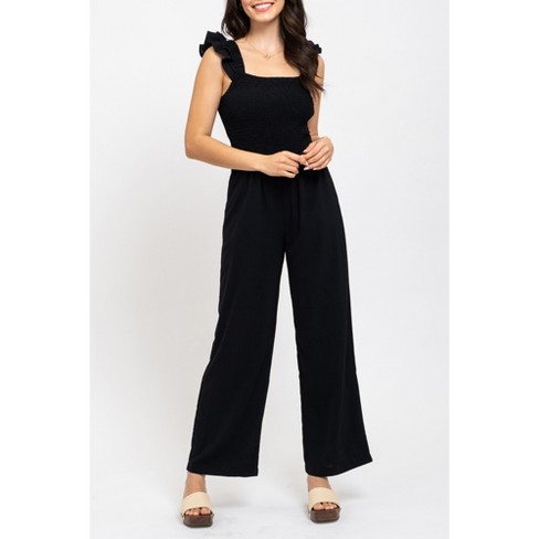 RUFFLED JUMPSUIT - Black