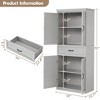 Homhougo Pantry Cabinet, Freestanding Kitchen Pantry Storage Cabinet with Drawer,70" Cupboard, Tall Storage Cabinet with Doors Gray - 2 of 4