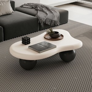 NicBex Irregular Cloud-Shaped Coffee Table for Living Room,Small End Table with Sturdy Legs,Living Room Furniture - 1 of 4