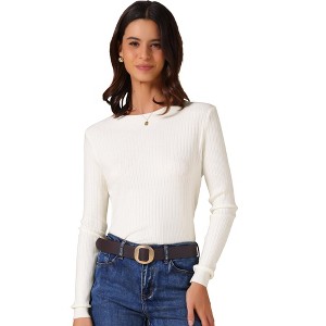 INSPIRE CHIC Women's Crew Neck Long Sleeve Casual Knit Casual Sweaters - 1 of 4