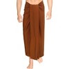 LA LEELA Men's Casual Vacation Sarong Wrap Pareo  One Size Brown Plain - 3 of 4
