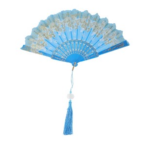 Unique Bargains Butterfly with Tassel Folding Fan 1 Pc - 1 of 4