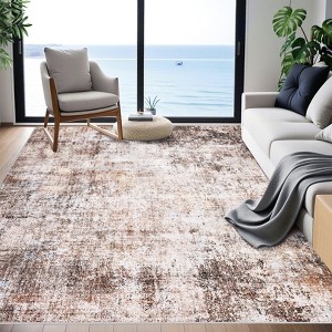 Coucheta Machine Washable Vintage Rug, Non-Slip&Stain-Resistant, Low Pile Carpet for Living & Dining Room, Bedroom, Hallway &Office - 1 of 4