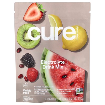 Cure Hydration Electrolyte Drink Mix, Variety Pack, 8 Packets, 2 oz (62 g)