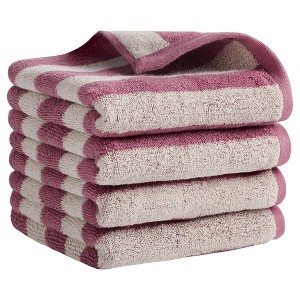 REGALWOVEN Bathroom Striped Pattern Cotton Soft Absorbent Hand Towel 13 x 29 Inch - 1 of 4