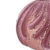 TopComfy Decorative Object Glass Christmas Ball Ornaments Glitter Flocking Set for Holiday Decor, Purple, 3.9"*3.9"*3.9" - 2 of 4