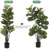 TackView Artificial Fiddle Leaf Fig Tree, Faux Ficus Lyrata Tree, Fake Green Plant for Indoor Outdoor Home Office Living Room Bedroom Decor - 4 of 4