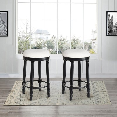 Bar Stool Set Of 2,360-Degree Swivel Bar Stool With Upholstered Seat,Counter Height Bar Stool,Bar Stool For Dining Room,Living Room-Cuddlewood