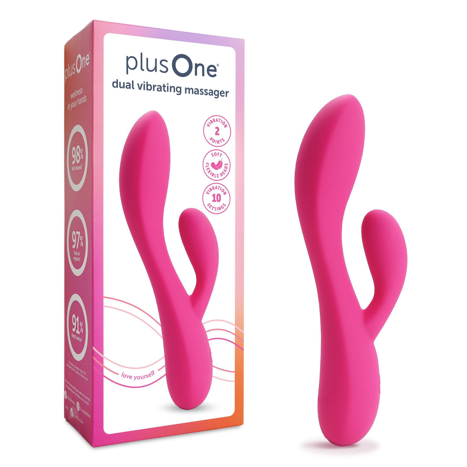 plusOne Waterproof and Rechargeable Dual Rabbit Vibrator