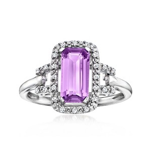 Ross-Simons 1.40 Carat Amethyst and .10 ct. t.w. Diamond Ring in Sterling Silver Size 9 - 1 of 4