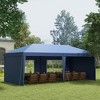 Resenkos Patio Garden Pergola, Pergola Canopy,10' x 20' Pop Up Canopy Tent with 4 Sidewalls, Instant Gazebo with Carry Bag, Blue - 4 of 4