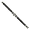 Black Bow Jewelry Stainless Steel & Black Leather 13mm Celtic Knot Bracelet, 8.5 Inch - 2 of 4