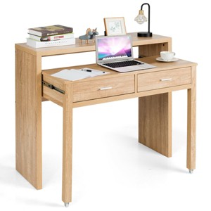 Costway Computer Desk Extendable PC Laptop Writing Study Console Table - 1 of 4