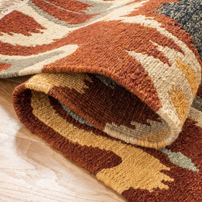 Sumak Gray and Red Wool 6' x 9' Handwoven Reversible Rug