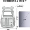 Heavy Duty Clear Backpack, TPU Stadium Bookbag for Sports Events & Travel, Large Capacity Grey See-Through Bag - 2 of 4