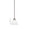Toltec Lighting Paramount 1 - Light Pendant in  Brushed Nickel with 7" White Muslin Shade - 2 of 2