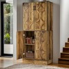 Hommoo 4-Tier Bookcase Cabinet with Adjustable Shelves Brown - 3 of 4