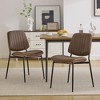 CAVINAS Dining Chairs Set of 2, PU Leather Living Room Chair Kitchen Chair with Walnut Bentwood Back and Metal Legs for Kitchen, Dining Room - 2 of 4