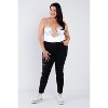 Slickblue Plus Size Silk Bodysuit, Spaghetti Strap, Silver Chain Detail, Center Keyhole, High Thong, 4 Colors, Size 1XL-3XL - 3 of 4