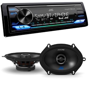 JVC KD-X380BTS Digital Media Receiver w/ Bluetooth, USB, Amazon Alexa w/ 1 Pair Alpine S-S57 5x7" Coax Speakers - 1 of 4