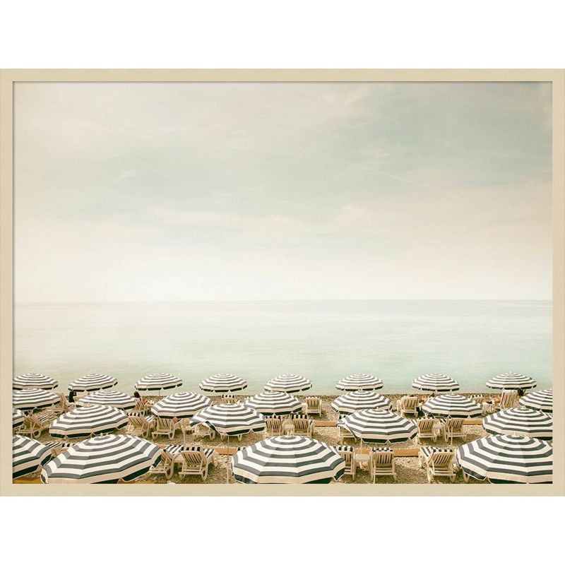 42&#34; x 31&#34; Seaside 4 (Beach) by Carina Okula Framed Wall Art Print Light Brown - Amanti Art, 1 of 10