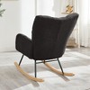 Racxily Glider Chair for Living Room Tufted Upholstered Teddy Fabric Rocking Chair with Metal Frame Accent Chair - 4 of 4