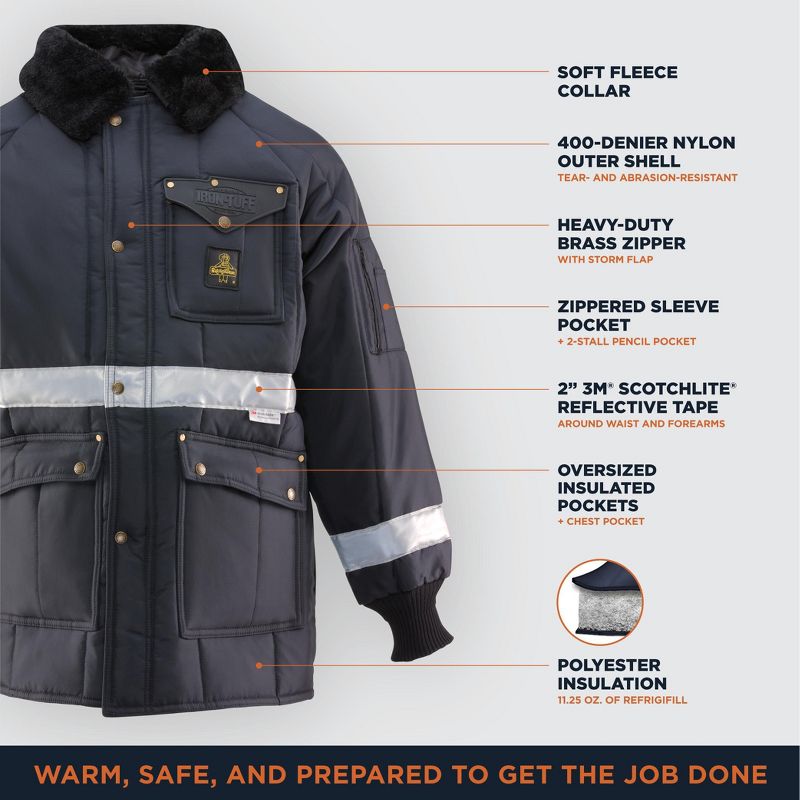 RefrigiWear Iron-Tuff Enhanced Visibility Reflective Siberian Workwear Jacket, 3 of 7