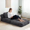 Hooseng Convertible Floor Couch Lazy Sofa, Corduroy Upholstered Folding Futon Sofa Bed With Adjustable Backrest, Foldable Lounge Mattress With Pillow - 3 of 4