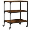 vidaXL Kitchen Trolley Smoked Oak 23.6 in.x16.1 in.x29.9 in. Engineered Wood - 2 of 4