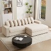 Oversized Corduroy Sofa Couch L-Shaped Sofa with Chaise, Armrest Storage, 8 Pillows & Mobile Ottoman - ModernLuxe - 2 of 4
