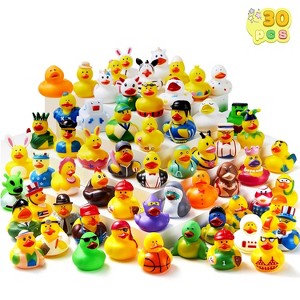 Joyfy 30 Pcs Rubber Ducks, Mini Rubber Duckie Toys for Kids Baby Bath Pool Toys, Christmas & Birthday Gifts, Easter Egg Fillers Party Favors - 1 of 4
