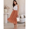 INSPIRE CHIC Women's Vintage Polka Dots Casual Pleated Elastic Waist Midi A-Line Skirts - 4 of 4