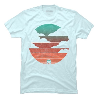 Men's Design By Humans Driving into the sunset By radiomode T-Shirt