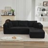 106" Corduroy Upholstery L-Shaped Cloud Modular Sectional Sofa with Right Chaise and Pillows, All-Foam Compression Design - 3 of 4