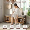 End of Bed Storage Bench, Entryway Bench with Cushion, Shoe Storage and Drawer - 4 of 4